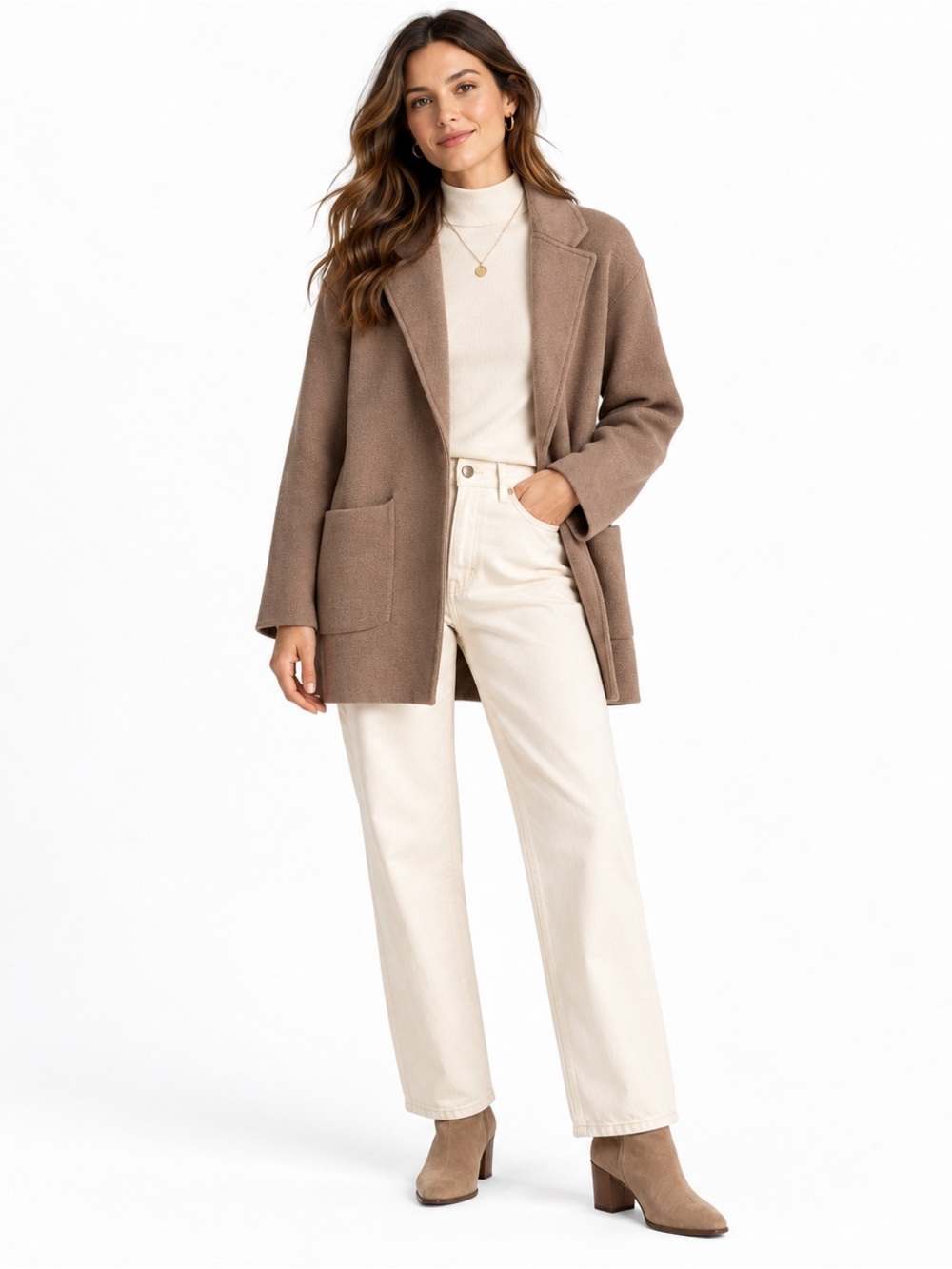 Quince Knit Blazer 100% Organic Cotton Size XL Cafe au Lait